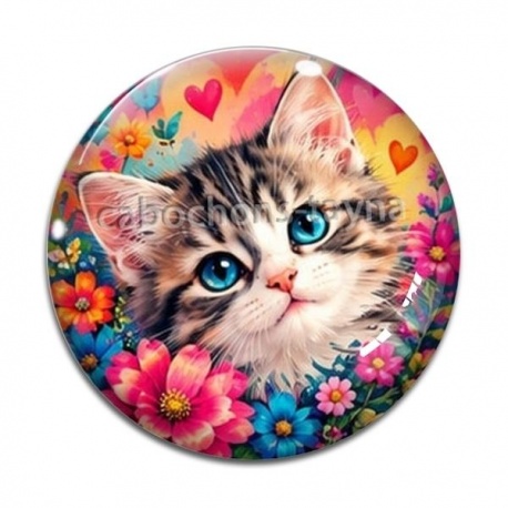 Cabochon Verre - Chaton- cabochon verre ou résine, pendentif 