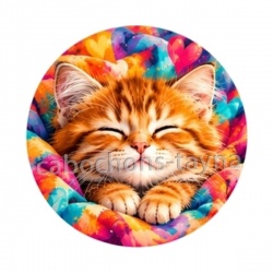 Chaton roux- cabochon verre ou résine, pendentif