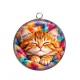 Pendentif Cabochon Argent - Chaton- cabochon verre ou résine, pendentif