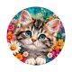 Chaton tigrer- cabochon verre ou résine, pendentif