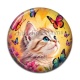 Cabochon Résine - Chaton roux et blanc- cabochon verre ou résine, pendentif