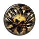 Cabochon Résine - fleur exotique noire et dorée- cabochon verre ou résine, miroirs, magnet