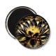Magnet's - fleur exotique noire et dorée- cabochon verre ou résine, miroirs, magnet