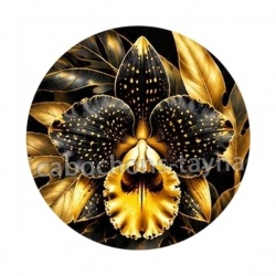 fleur exotique noire et dorée