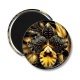 Magnet's - fleur exotique noire et dorée- cabochon verre ou résine, miroirs, magnet