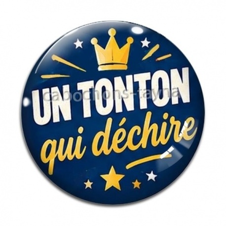 Cabochon Verre - tonton qui déchire- cabochon verre ou résine, décapsuleur