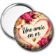 Miroir de poche - Une amie en or- cabochon verre ou résine, miroirs, magnet