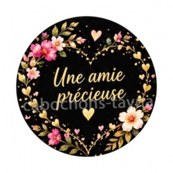 Une amie précieuse- cabochon verre ou résine, miroirs, porte clé