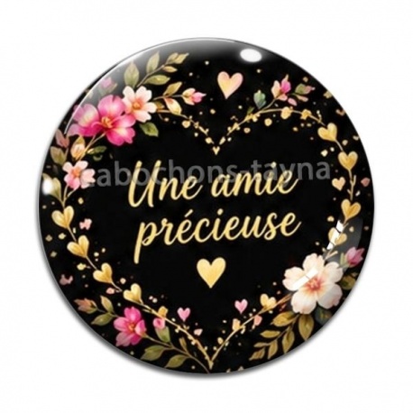Cabochon Verre - Une amie précieuse- cabochon verre ou résine, miroirs, porte clé