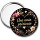Miroir de poche - Une amie précieuse- cabochon verre ou résine, miroirs, porte clé