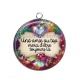 Pendentif Cabochon Argent - une amie au top merci d'être toujours là