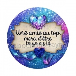 une amie au top merci d'être toujours là- cabochon verre ou résine, miroirs, porte clé