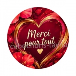 Merci pour tout- cabochon verre ou résine, miroirs, porte clé