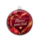 Pendentif Cabochon Argent - Merci pour tout- cabochon verre ou résine, miroirs, porte clé