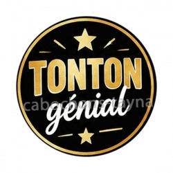 tonton génial- cabochon verre ou résine