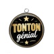 Pendentif Cabochon Argent - tonton génial- cabochon verre ou résine,