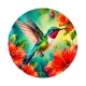 oiseau colibri- cabochon en verre ou en résine