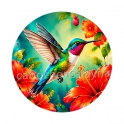 oiseau colibri- cabochon en verre ou en résine