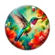 Cabochon Verre - oiseau colibri