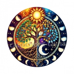arbre de vie- cabochon verre ou résine, porte clé