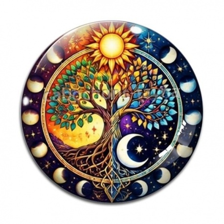Cabochon Verre - arbre de vie- cabochon verre ou résine, porte clé