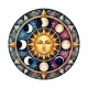 soleil- lune- cabochon verre ou résine, magnet