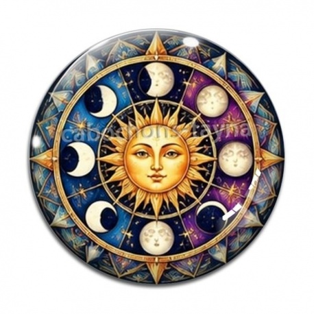 Cabochon Verre - soleil- arbre de vie- cabochon verre ou résine, magnet