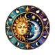 soleil lune- cabochon verre ou résine, pendentif