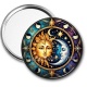 Miroir de poche - soleil lune- cabochon verre ou résine, pendentif