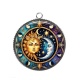 Pendentif Cabochon Argent - soleil lune- cabochon verre ou résine, pendentif