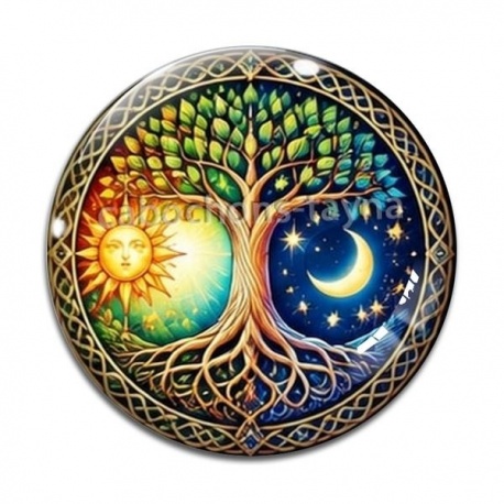Cabochon Verre - arbre de vie- cabochon verre ou résine, porte clé, magnet, miroir