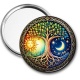 Miroir de poche - arbre de vie- cabochon verre ou résine, porte clé, magnet, miroir