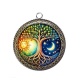 Pendentif Cabochon Argent - arbre de vie- cabochon verre ou résine, porte clé, magnet, miroir