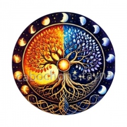 arbre de vie- cabochon verre ou résine, porte clé