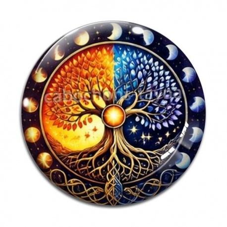 Cabochon Verre - arbre de vie- cabochon verre ou résine, porte clé