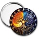 Miroir de poche - arbre de vie- cabochon verre ou résine, porte clé