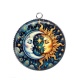 Pendentif Cabochon Argent - soleil lune