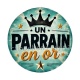 un parrain en or- cabochon verre ou résine
