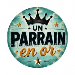 un parrain en or- cabochon verre ou résine