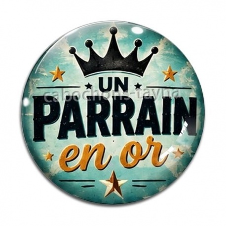Cabochon Verre - un parrain en or- cabochon verre ou résine