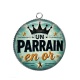 Pendentif Cabochon Argent - un parrain en or- cabochon verre ou résine