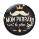Cabochon Verre - mon parrain c'est le plus fort- cabochon verre ou résine
