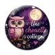 Cabochon Verre - une chouette collègue- cabochon verre ou résine