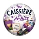 Cabochon Verre - une caissière qui déchire-- cabochon verre ou résine, porte clé