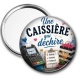 Miroir de poche - une caissière qui déchire-- cabochon verre ou résine, miroir