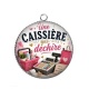 Pendentif Cabochon Argent - une caissière qui déchire-- cabochon verre ou résine, magnet