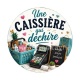 une caissière qui déchire- cabochon verre ou résine, pendentif