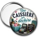 Miroir de poche - une caissière qui déchire-- cabochon verre ou résine, pendentif