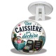 Trépied - une caissière qui déchire-- cabochon verre ou résine, pendentif