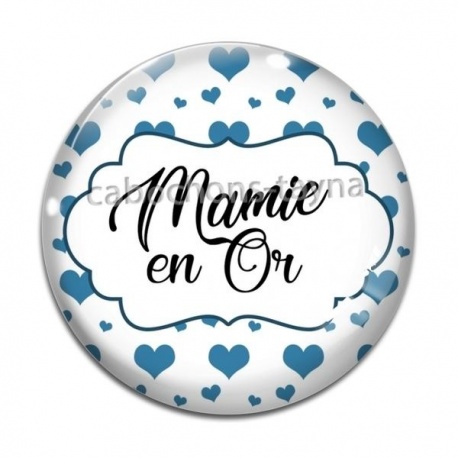 Cabochon Verre - mamie en or